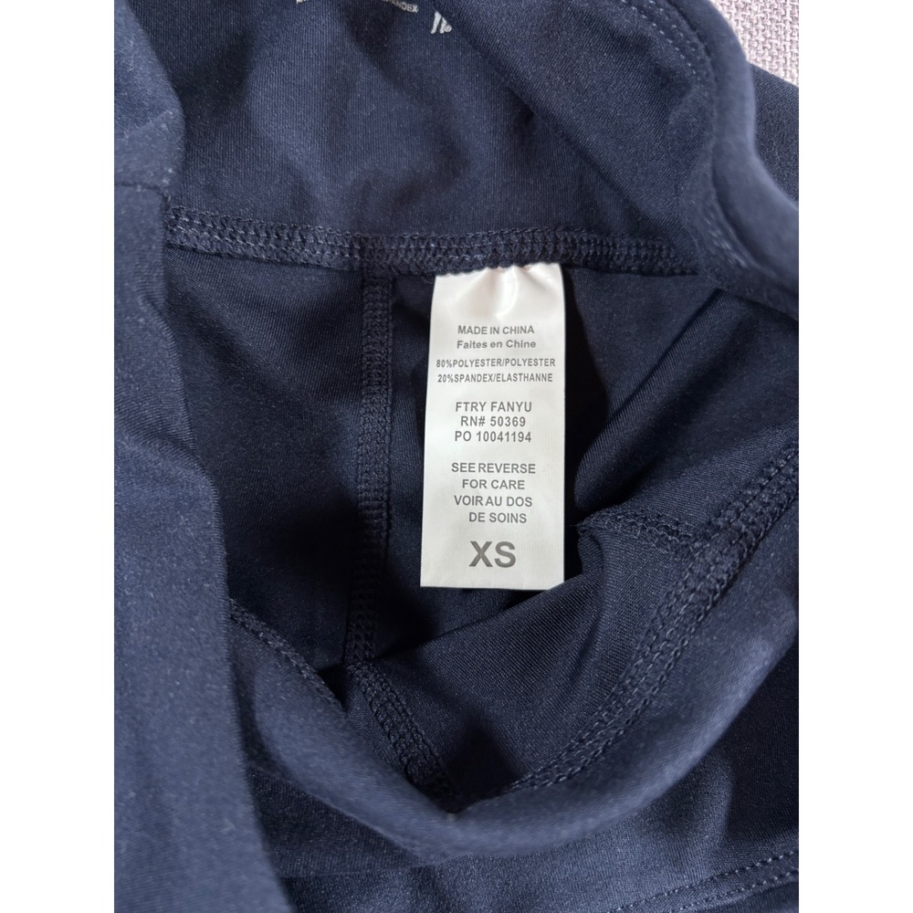 Jockey Leggings Sueded Interlock Pintuck Pocket Crop Navy Blue Womens Size XS - Picture 7 of 11